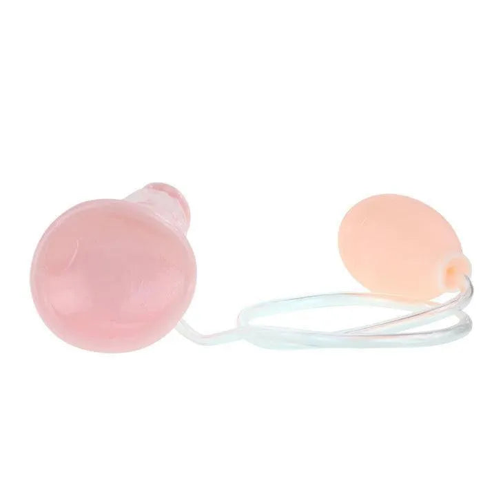 Gode réaliste rose avec ventouse, texture douce, fonction éjaculation simulée, flexible, fixation mains libres.