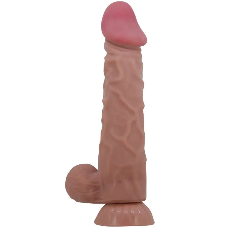 gode réaliste marron ventouse TPR souple durable texture veineuse sensation authentique fixation puissante mains libres étanche