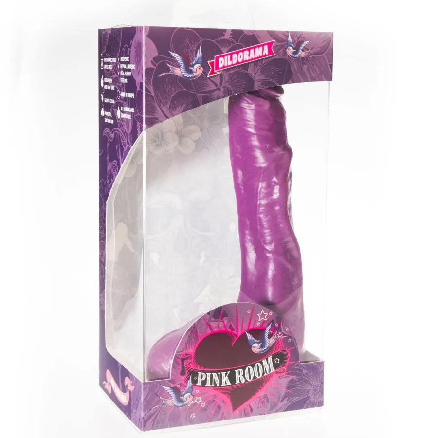 Gode réaliste Nilo rose avec ventouse, texture détaillée, emballage transparent, hypoallergénique, étanche.