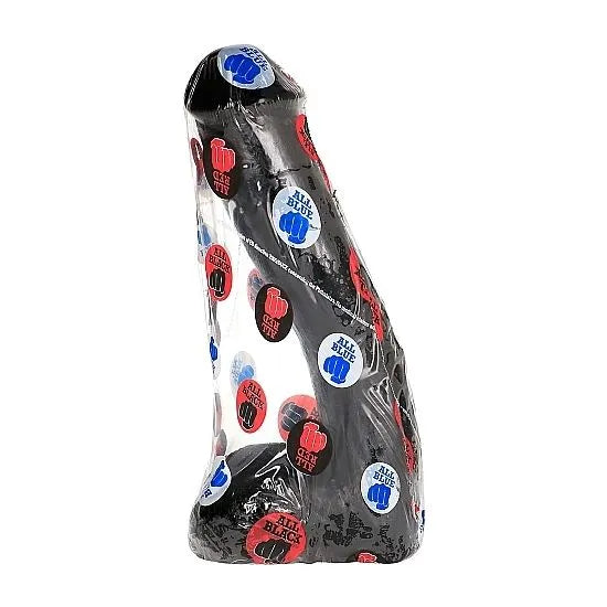 Gode réaliste ondulé noir en PVC, texture ondulée, 23cm, hypoallergénique, sans phtalates, emballage protecteur.