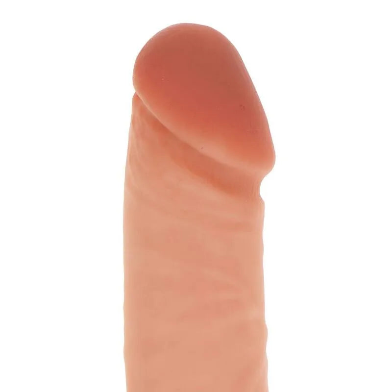 Gode réaliste silicone 20,5 cm chair avec ventouse, texturé, sculpté, veiné, base solide, hypoallergénique.