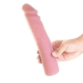 Gode réaliste silicone rose 23cm, texture veinée, doux, non toxique, hygiénique, étanche, pour plaisir intense.