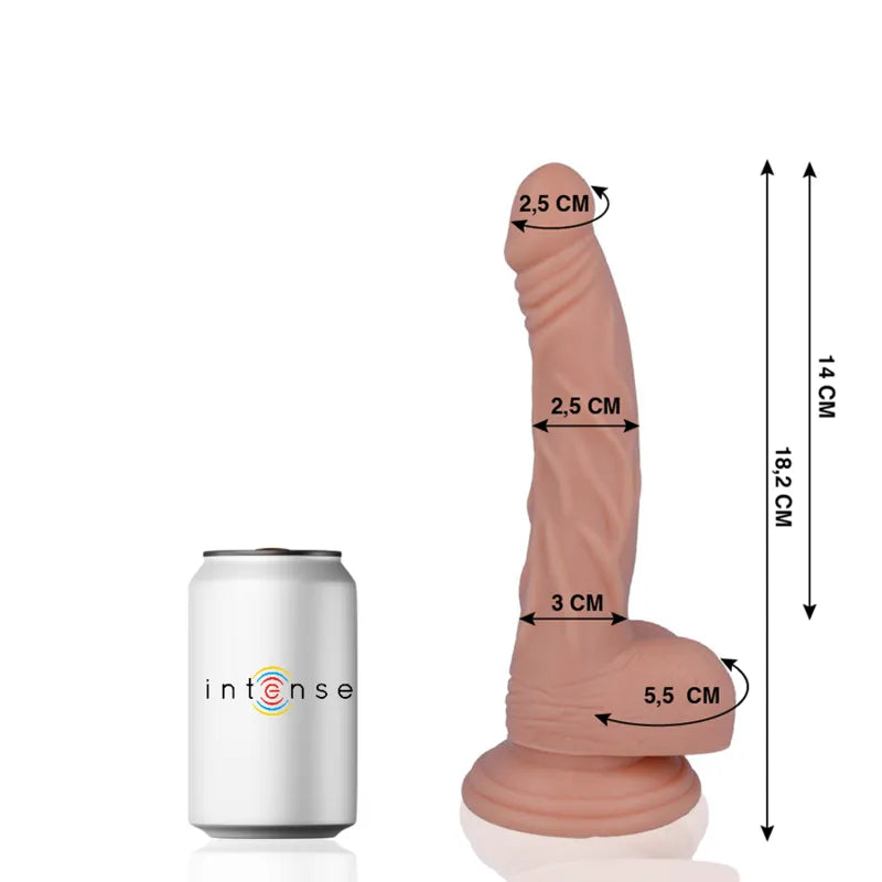 Gode réaliste souple ventouse hypoallergénique texture peau naturelle silicone longueur dixhuit centimètres confort mainslibres nettoyage facile