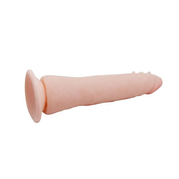 Gode réaliste TPR 20cm, texture striée, couleur chair, système vertébré flexible, résistant et étanche pour stimulation in...