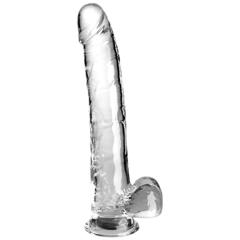 gode translucide réaliste phallique 30cm ventouse puissante flexible tige veinée tête sculptée transparence visuelle stimulante TPE hygiénique compatible harnais