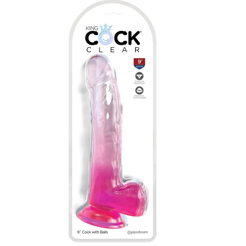 Gode réaliste translucide rose avec ventouse puissante, veiné, tête définie, TPE pur, fixation stable, harnais compatible.