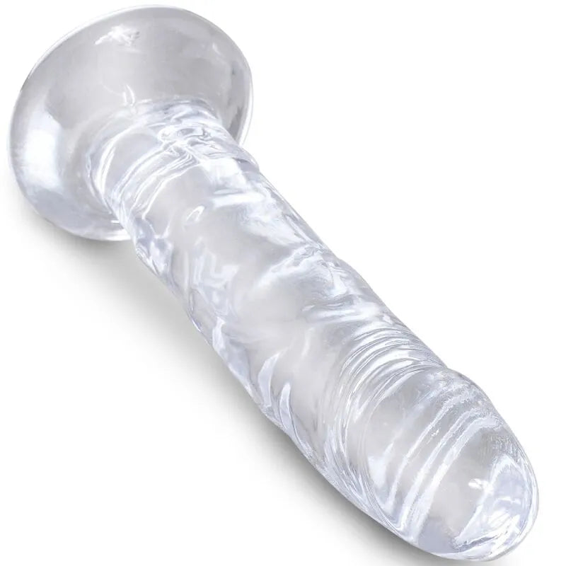 Gode translucide réaliste veiné flexible avec ventouse puissante, texture stimulante, hypoallergénique et étanche.