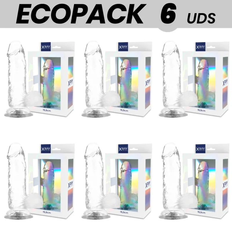 Gode Réaliste Transparent Gel Hypoallergénique Cristallin Doux Tactile Veiné Tête Définie Ventouse Puissante Compatible Ceintures Inodore