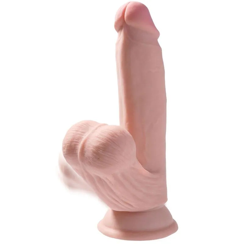 Gode réaliste triple densité matière TPE texture peau lisse tige rigide testicules oscillants ventouse renforcée harnais insérable réduction odeurs