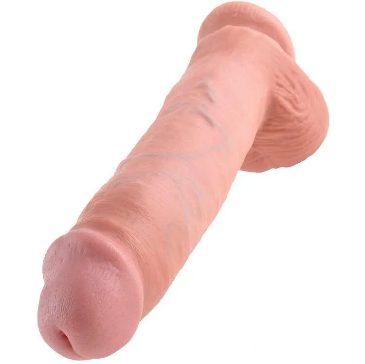 Gode réaliste rose avec ventouse, texture peau, veines sculptées, contours détaillés, hypoallergénique, made in USA.