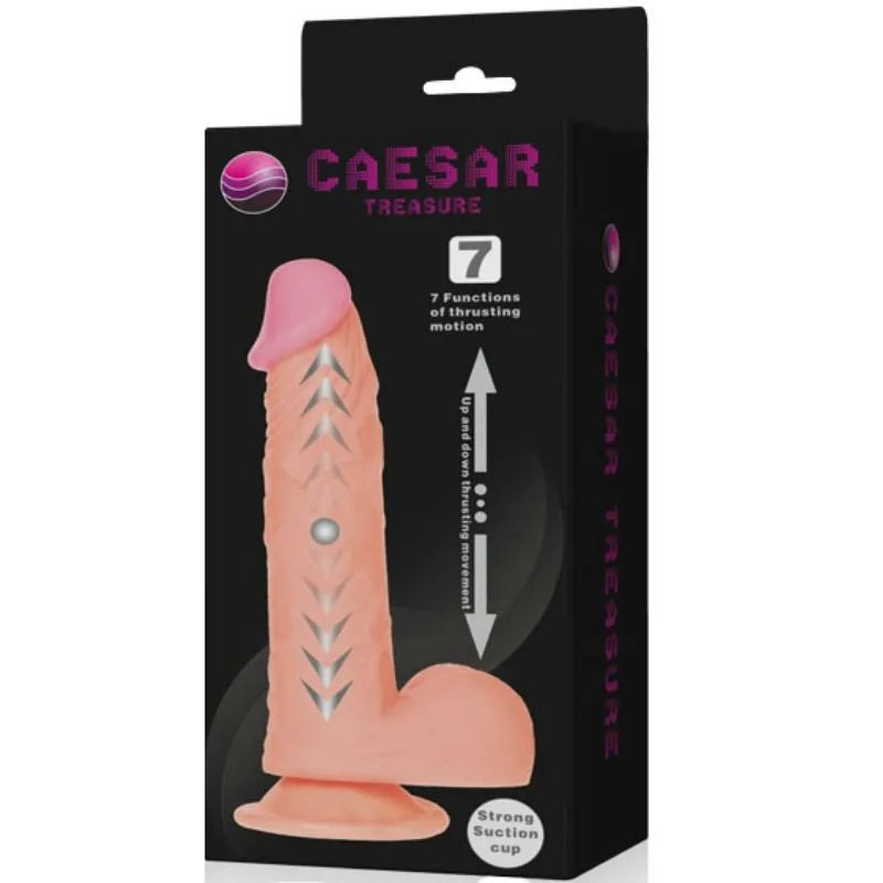 Gode réaliste silicone veineux rose avec ventouse puissante, télécommande sans fil, 7 modes vibrations, emballage noir.