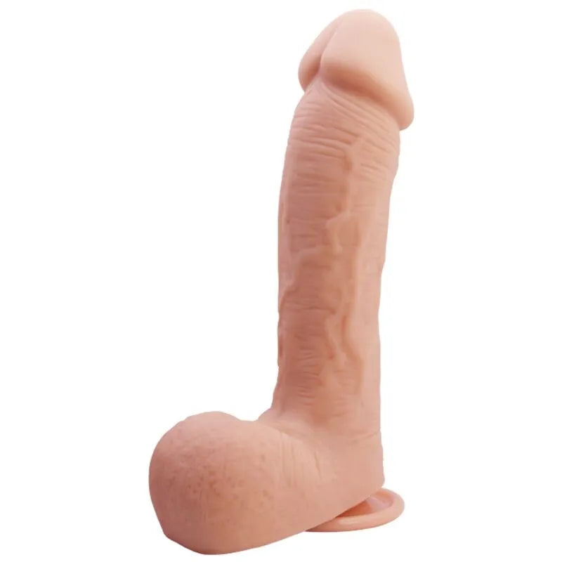Gode réaliste TPR super doux, couleur chair, texturé avec veines, tête généreuse, ventouse puissante, finition artisanale.