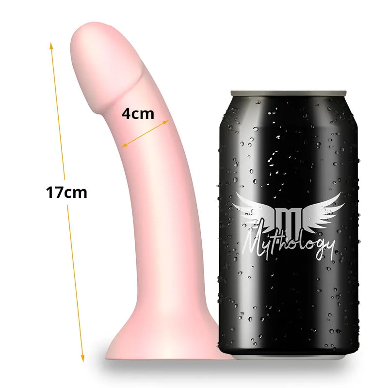 gode silicone bonbon taille M sans vibration hypoallergénique ergonomique flexible base aspiration puissante mains libres longueur quatorze centimètres