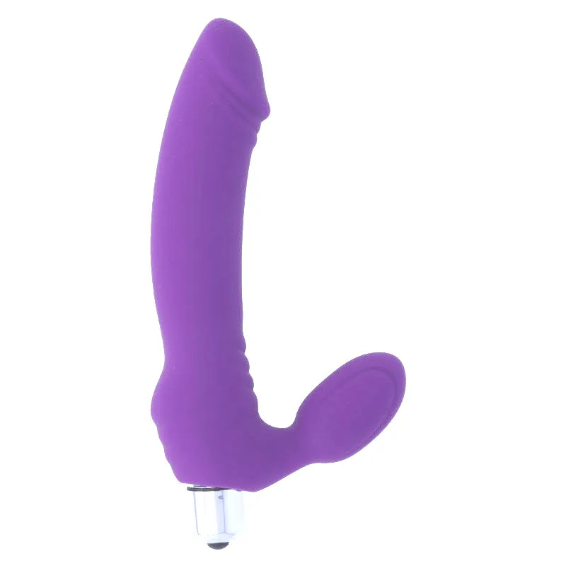 Gode violet en silicone médical, forme ergonomique, 7 modes de vibration, étanche, rechargeable, compact et hygiénique.