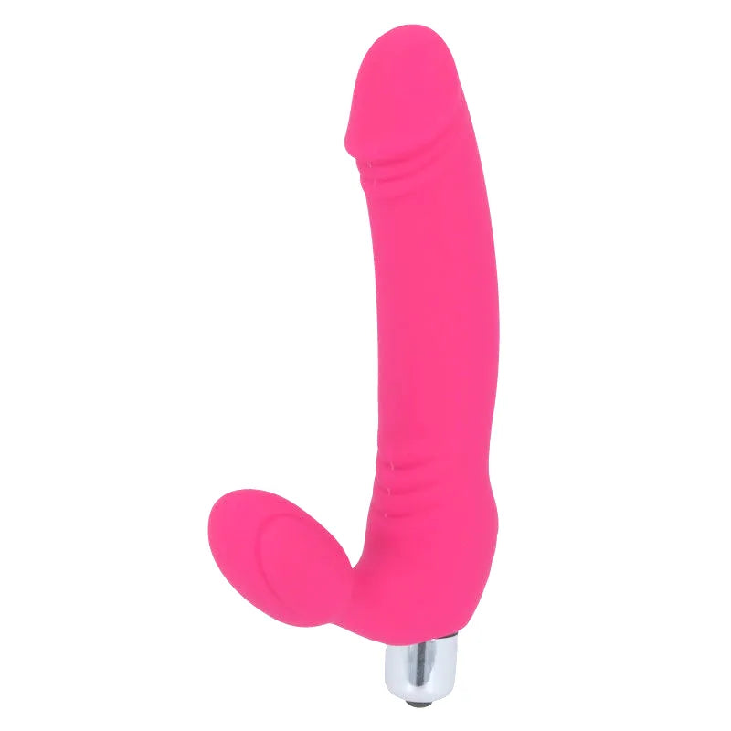 Gode rose en silicone médical, forme ergonomique, 7 modes de vibration, stimulation clitoridienne et vaginale, imperméable.