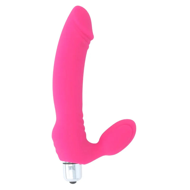 Gode rose ergonomique en silicone médical, forme courbée, stimulateur clitoridien, 7 modes vibrations, imperméable.