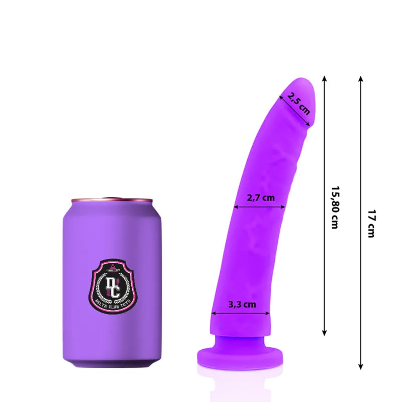Gode Silicone Médical Hypoallergénique Deltaclub Réaliste Souple Sensation Chaleur Corporelle Non Toxique Sans Phtalates Sans Latex 17cm 3cm Diamètre Lavable