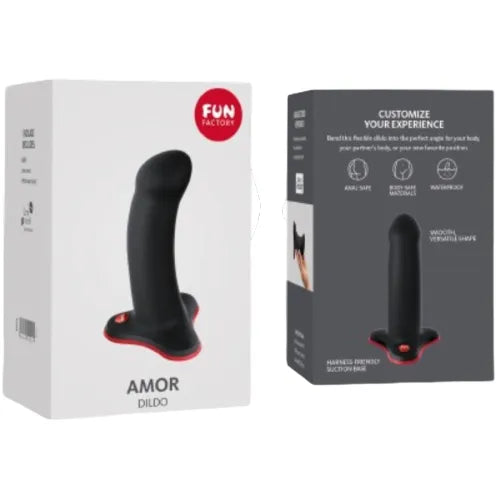 Gode incurvé noir en silicone médical avec ventouse, idéal débutants, stimulation point G/prostate, étanche et ergonomique.