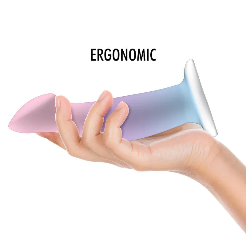 Gode silicone ergonomique multicolore avec base d'aspiration, texture douce, longueur insérable 15cm, stimulation Point G.
