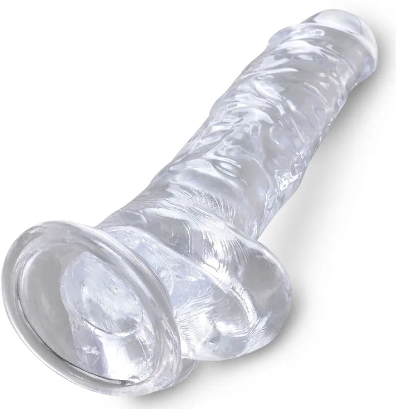 Gode translucide réaliste veiné avec ventouse, 22cm, hypoallergénique, sans phtalates, compatible harnais.