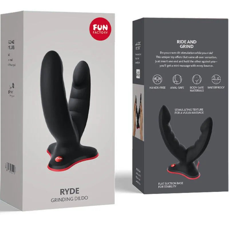 Gode ventouse noir en silicone texturé, stimulation clitoridienne et anale, ventouse puissante, ergonomique et imperméable.