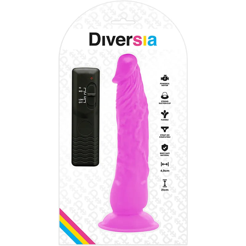 Gode rose vibrant avec ventouse et télécommande noire, texture réaliste, compatible harnais, sans phalates, moteur puissant.