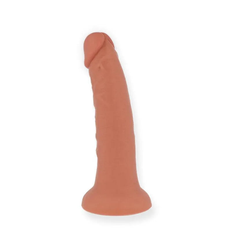 Gode vibrant silicone ergonomique, couleur chair, contrôlable via application, design réaliste, étanche et puissant.