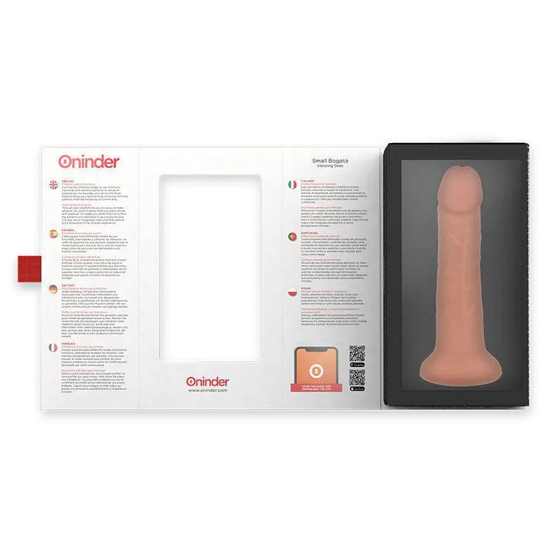 Gode vibrant silicone beige ergonomique avec application mobile, neuf modes, étanche, dans un emballage ouvert.