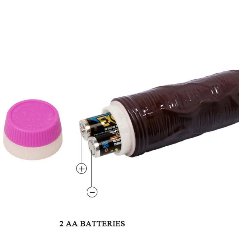Gode vibrant réaliste marron veiné texturé multivitesse contrôlable ergonomique silencieux souple durable PVC ABS insérable confortable