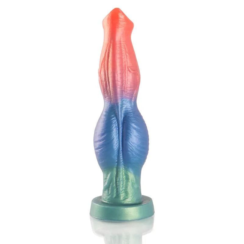 Gode vibrant télécommandé Arion en silicone, couleurs vives, forme ergonomique inspirée de la mythologie grecque.