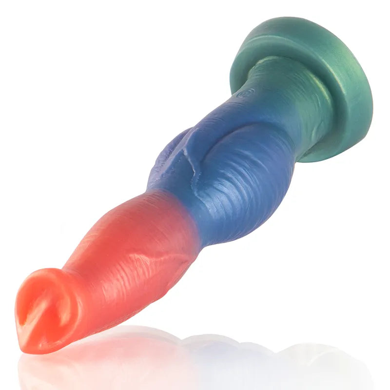 Gode vibrant télécommandé Arion en silicone multicolore, forme ergonomique, inspiré de la mythologie grecque.