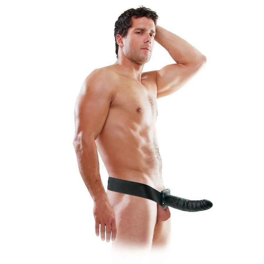 Godemichet creux ajustable huit pouces harnais élastique réglable sans phtalates silicone sûr corps ergonomique confortable intime exploratoire masque amour gratuit