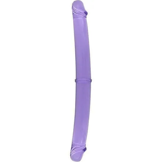 Godemichet double pénétration pvc sans phtalates texture souple tête position polyvalente longueur insérable 32cm diamètre 35mm ergonomique