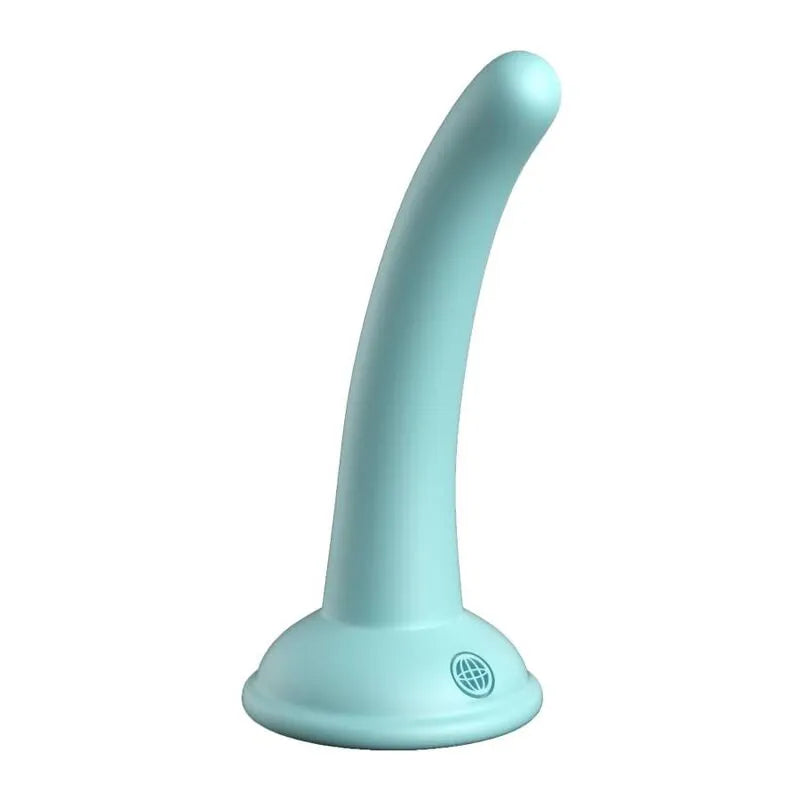 Godemichet silicone platine bleu, forme courbée, ventouse résistante, qualité médicale, flexible et durable.