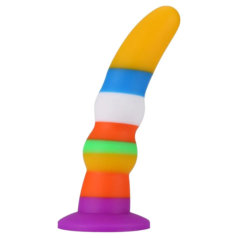 godemichet homme silicone hypoallergénique doux lisse ventouse fixation mains libres compatible harnais ceinture pénétrant anal vaginal 19cm 35mm orange vibrant