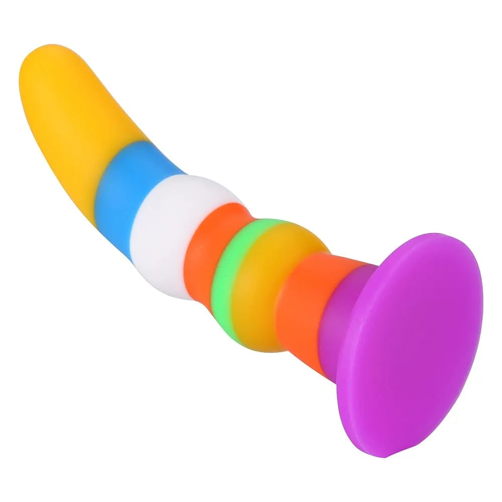 Godemichet silicone orange vibrant 19cm, ventouse, compatible harnais, surface lisse et douce, Dreamy Toys Color.