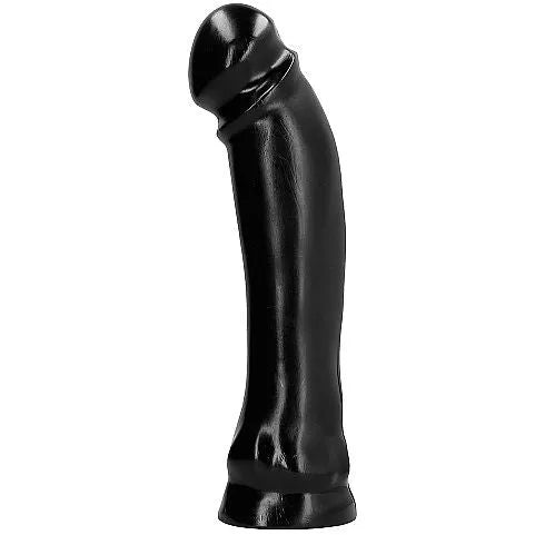 Godemichet noir long hypoallergénique, texture lisse et ferme, sans phtalates, pour usage vaginal et anal, nettoyage facile.