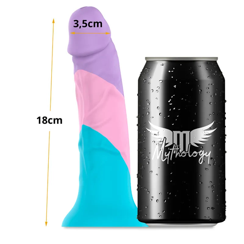 Godemichet silicone doux sûr peau pastel flexible taille M ergonomique longueur 18centimetres insérable 145millimetres diamètre 35millimetres base aspiration forte