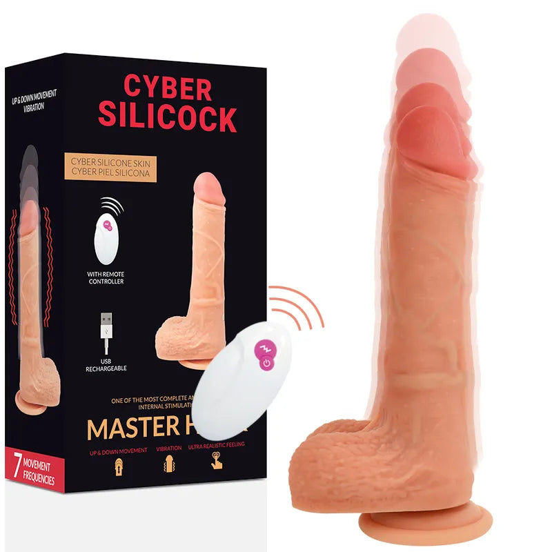 Godemichet réaliste silicone beige, ventouse, télécommande, 17cm, 7 modes vibrations, boîte incluse.