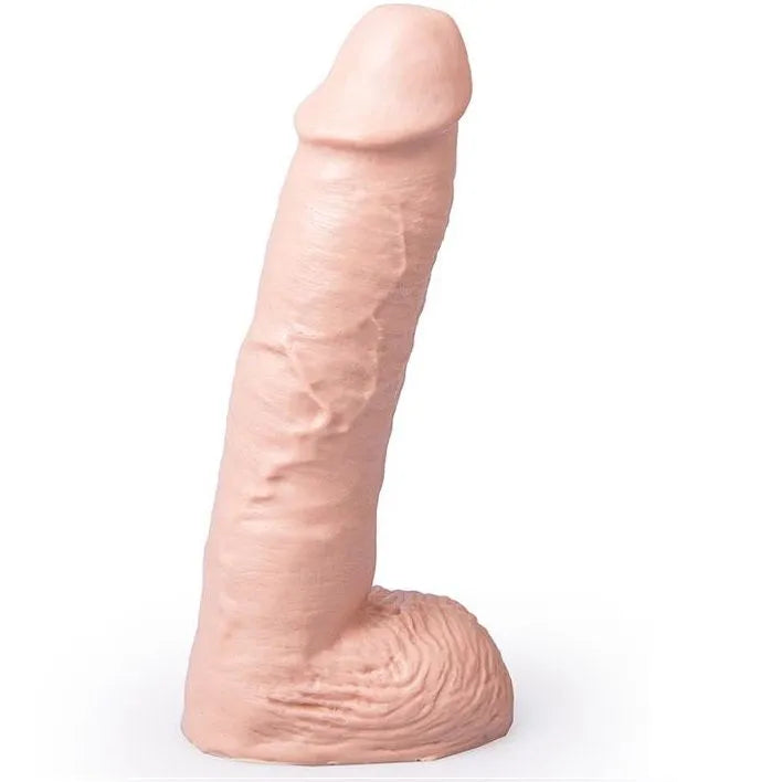 godemichet réaliste longueur 24cm diamètre 5cm compatibilité système suspendu conception texturé testicules matériau non toxique nettoyage facile hygiénique sensations intenses