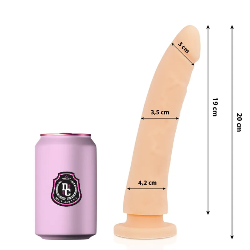 godemichet silicone médical hypoallergénique sans phtalates sans latex toucher doux réaliste 20cm 4cm nettoyable compatible lubrifiant aqueux fabrication américaine deltaclub