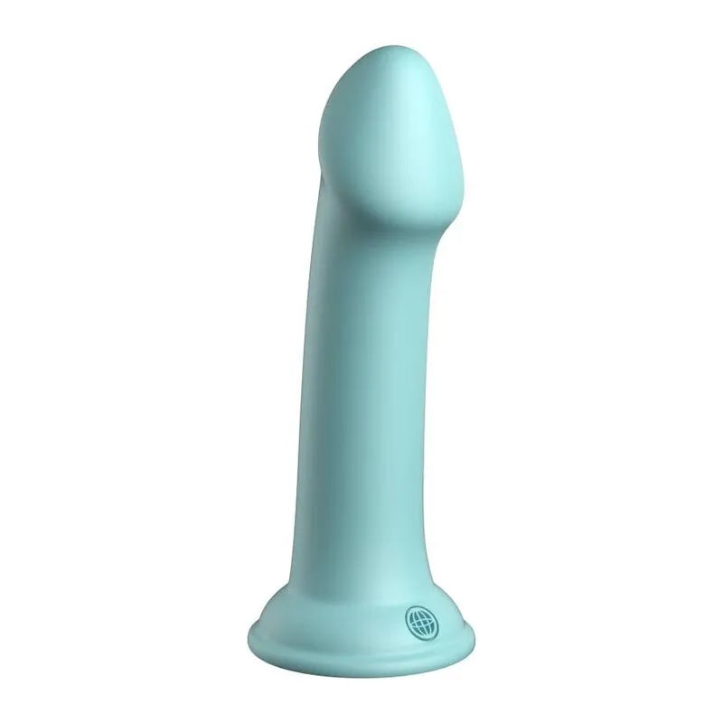 Godemichet bleu silicone platine, forme réaliste, ventouse solide, surface lisse, compatible harnais, hypoallergénique.