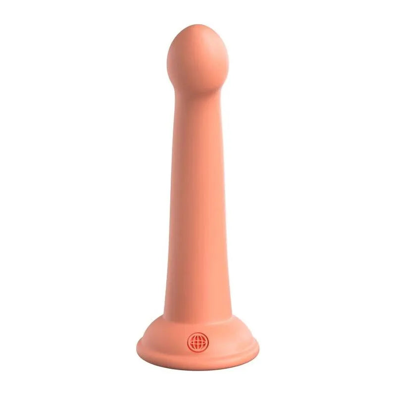 Godemichet silicone platine rose avec ventouse puissante, forme ergonomique, surface lisse, compatible harnais.