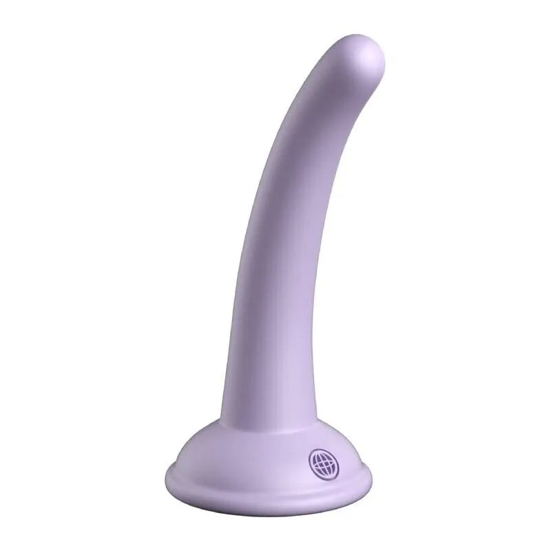 Godemichet silicone platine violet avec ventouse ultra-résistante, forme courbée ergonomique pour fixation mains libres.