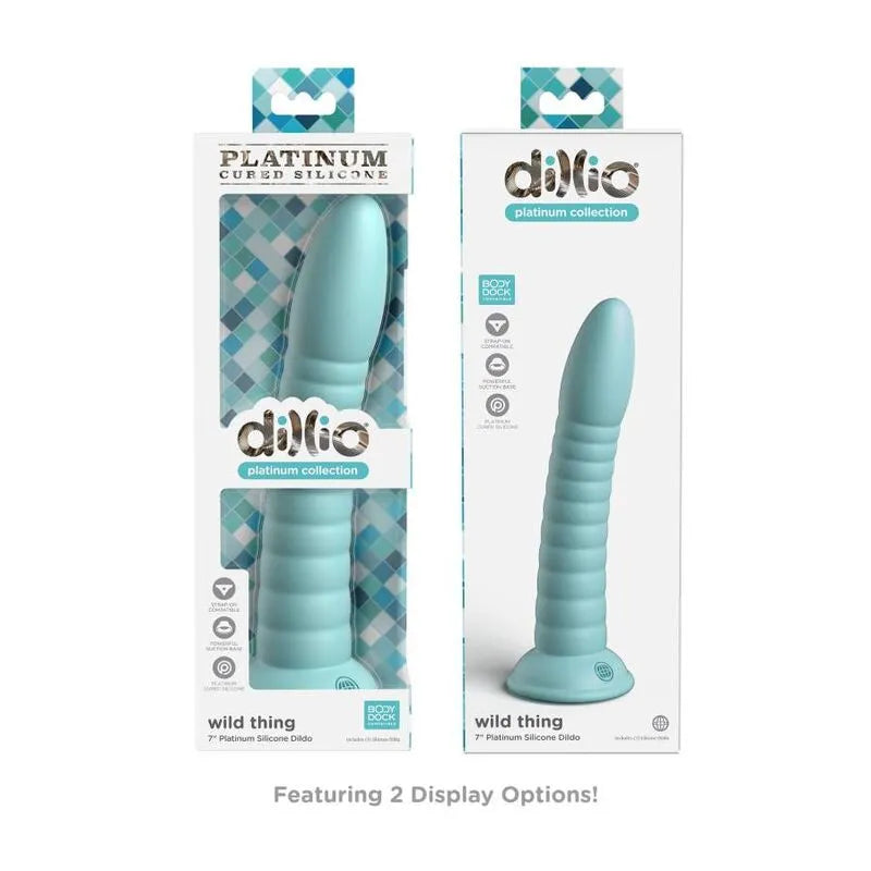 Godemichet silicone platine bleu, ventouse puissante, design ergonomique, compatible harnais, hypoallergénique.