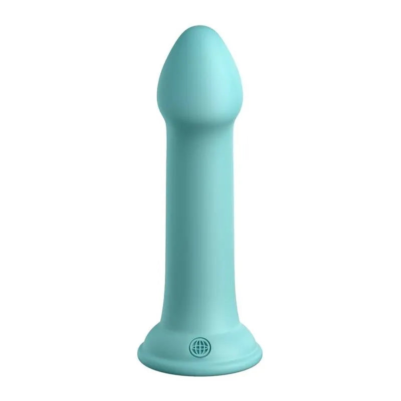 Gode silicone platine bleu avec ventouse, forme réaliste, surface lisse, compatible harnais, hypoallergénique.