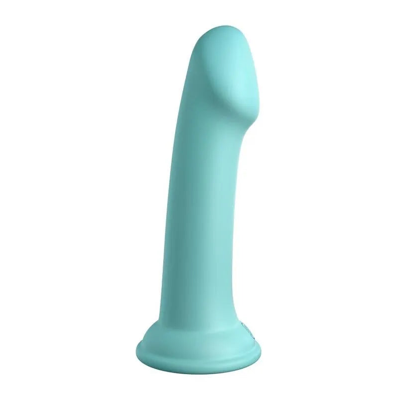 Godemichet silicone platine bleu clair, forme réaliste, ventouse résistante, surface lisse, compatible harnais.
