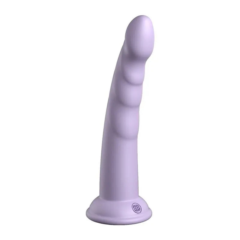 Godemichet silicone platine violet, surface lisse, ventouse universelle, design réaliste, compatible harnais.