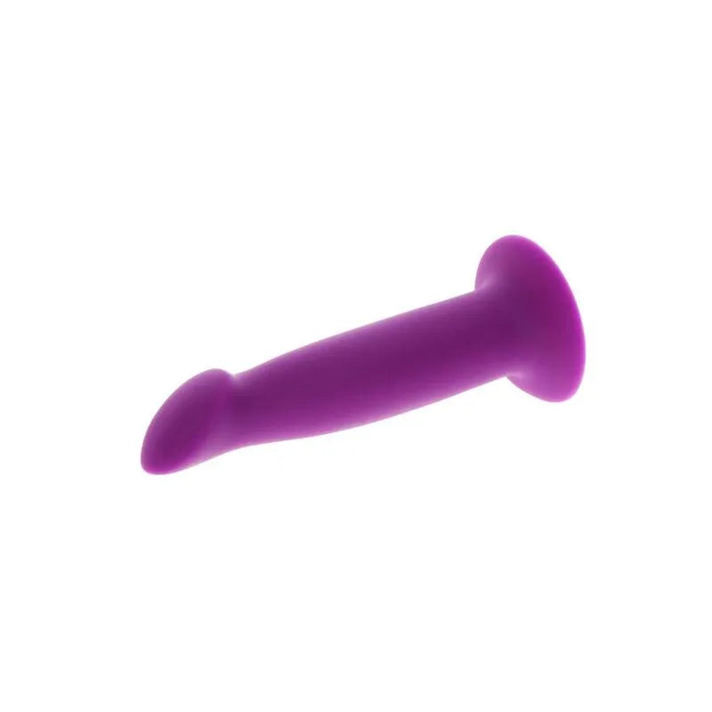 Godemichet violet en silicone médical, 12 cm, ventouse robuste, texture réaliste, ergonomique, stimulation ciblée.
