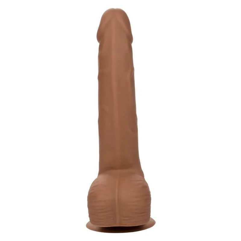 Godemichet silicone réaliste 8 pouces, couleur chair, texture souple, ventouse pour fixation mains libres, harnais compati...